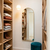 C&F Creation Svelte Aurelia Arched Full Length Mirror 160x60cm wall mounted in dressing area