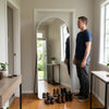 C&F Creation Titan Alba Arched Full Length Mirror 180x80cm freestanding near doorframe in NZ hallway