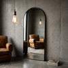 C&F Creation Titan Arched Full Length Mirror 180x80cm mounted on industrial loft wall with exposed brick