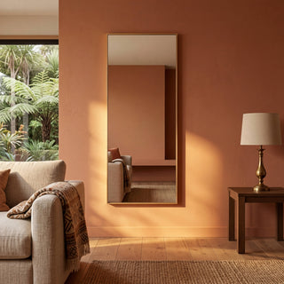 C&F Creation Zenith Aurelia Rectangular Full Length Mirror 180x80cm wall mounted in NZ living room