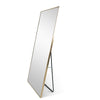 C&F Creation Zenith Aurelia Rectangular Full Length Mirror 180x80cm freestanding with stand front view on white background showing gold frame